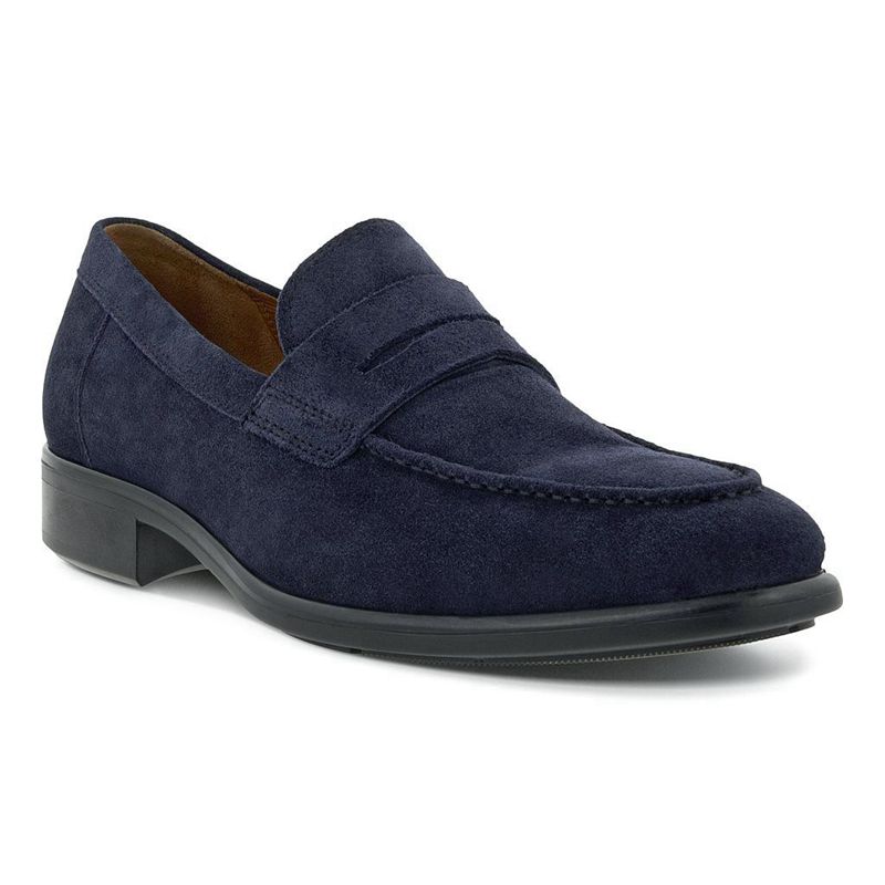 Men Business Ecco Citytray - Moccasins Blue - India LFVTPM340